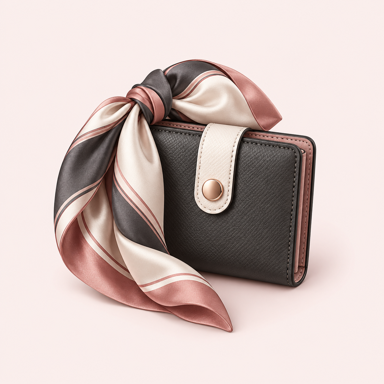 accessories collection — blush, cream and charcoal fashion icon