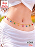 216 - Waist chain with colorful bell charms.