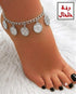 108 - Anklet with dangling coin charms.