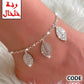 104 - Anklet with filigree leaf charms.