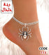 113 - Anklet with a rounded spider charm.