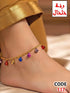 117 - Anklet with colorful bell charms.