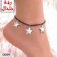 123 - Anklet with three star charms.