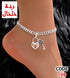 109 - Anklet with a heart-shaped lock and key charm.