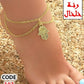 107 - Double-layer anklet with a hand charm.