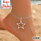 102 - Fine-chain anklet with an outlined star charm.