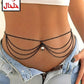ACC1005 - Draped multi-layer waist chain with a central drop charm.