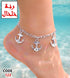 122 - Anklet with anchor charms.