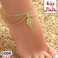107 - Double-layer anklet with a hand charm.