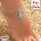 107 - Double-layer anklet with a hand charm.