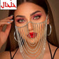 ACC1007 - Decorative face veil with curved layers of draped chains.