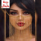 ACC1008 - Decorative face veil with straight hanging chains.