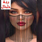 ACC1008 - Decorative face veil with straight hanging chains.