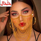 ACC1007 - Decorative face veil with curved layers of draped chains.