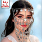 ACC1009 - Decorative head chain and face veil with spaced coin charms.