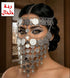 ACC1012 - Decorative head chain and face veil with overlapping coin charms.