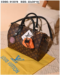 013378 — Scarf Detail Dome Bag — Brown / Black