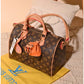 013378 — Scarf Detail Dome Bag — Brown / Tan