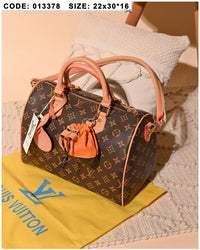 013378 — Scarf Detail Dome Bag — Brown / Tan