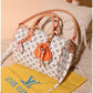 013378 — Scarf Detail Dome Bag — White Pattern