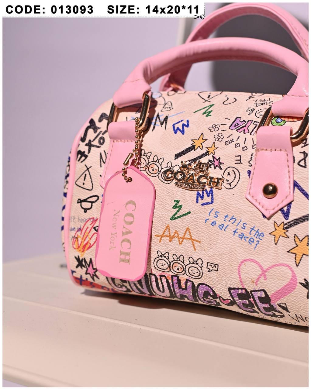 013093 — Graffiti Print Mini Dome Bag — detail