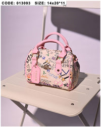 013093 — Graffiti Print Mini Dome Bag — Pink