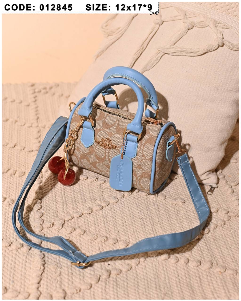 012845 — Cherry Charm Mini Bag — Light Blue