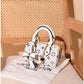 013368 — Colorful Mini Barrel Bag — White / Black