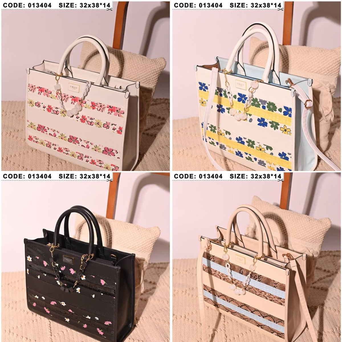 013404 — Printed Stripe Tote Bag — detail