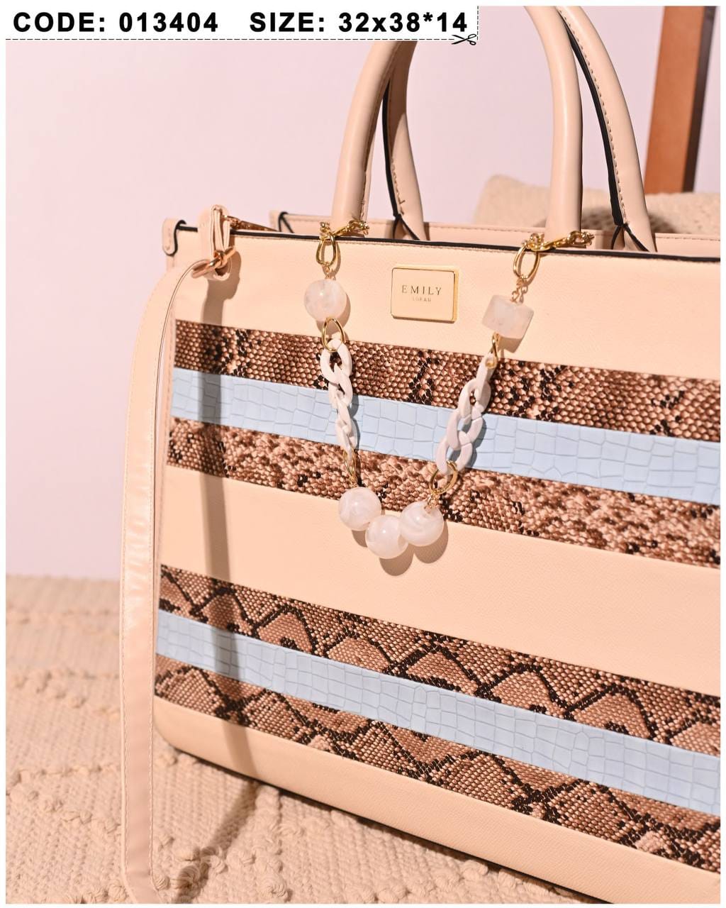 013404 — Printed Stripe Tote Bag — detail