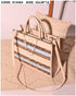 013404 — Printed Stripe Tote Bag — Beige Stripes