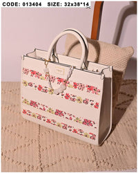 013404 — Printed Stripe Tote Bag — Pink Floral