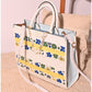 013404 — Printed Stripe Tote Bag — Blue Floral