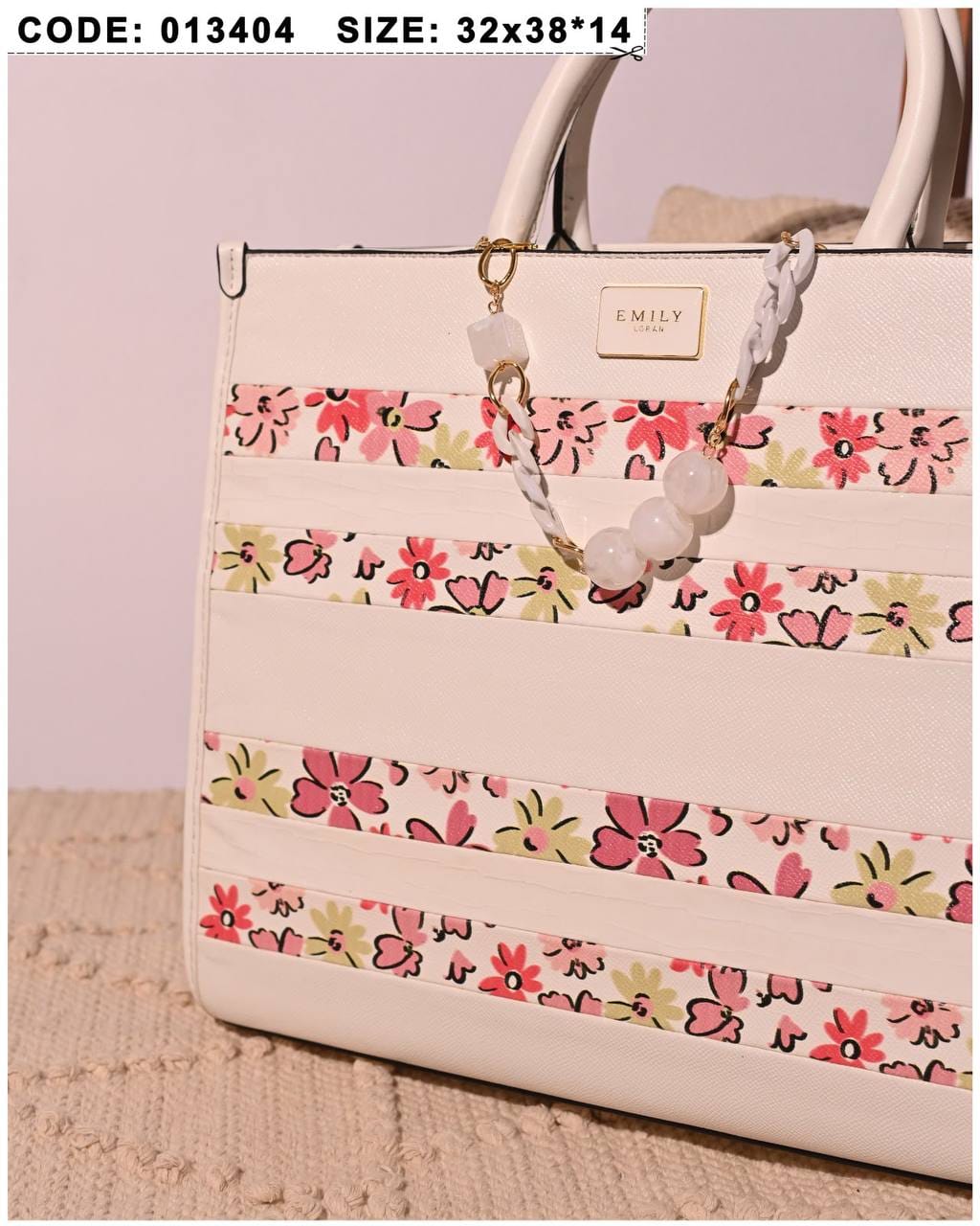 013404 — Printed Stripe Tote Bag — detail
