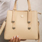 Ah11 — Metal Trim Top Handle Bag — Cream