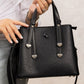 Ah11 — Metal Trim Top Handle Bag — Black