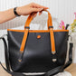 ASH21 — Contrast Handle Tote Bag — Black