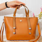 ASH21 — Contrast Handle Tote Bag — Tan