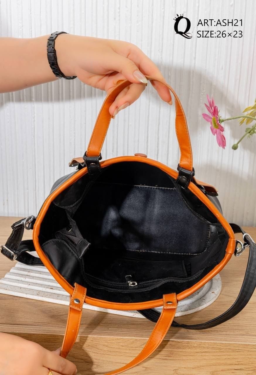 ASH21 — Contrast Handle Tote Bag — detail