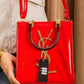 Mz130 — Glossy Structured Tote Bag — Red