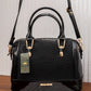 EB492 — Textured Zip Top Handle Bag — Black