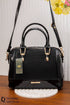 EB492 — Textured Zip Top Handle Bag — Black