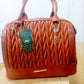 EB492 — Textured Zip Top Handle Bag — Tan