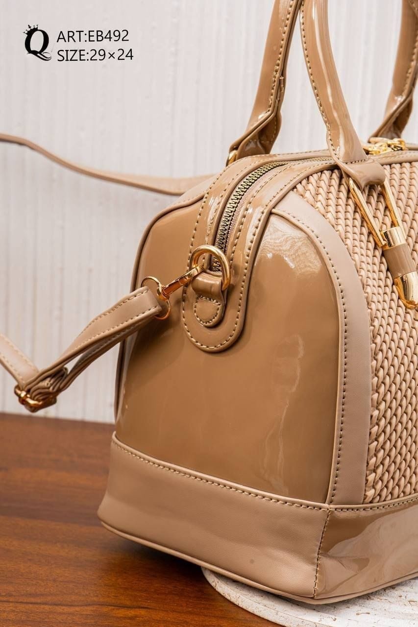 EB492 — Textured Zip Top Handle Bag — detail