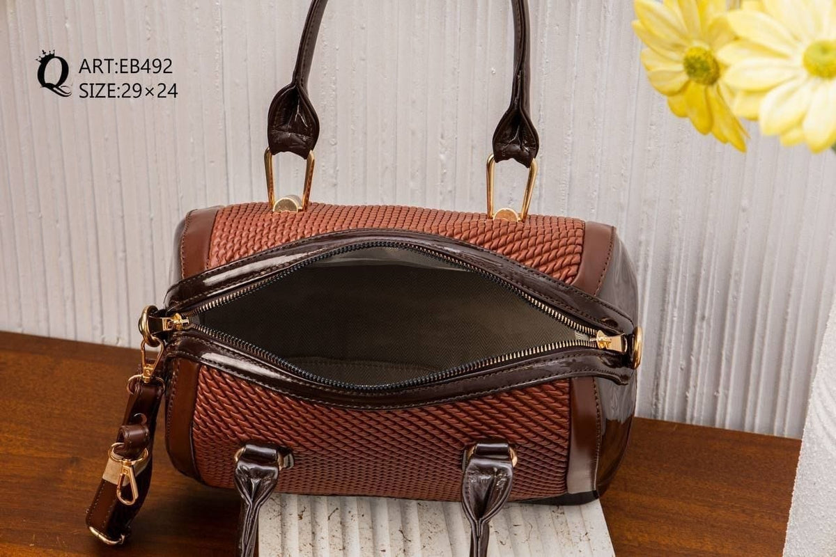EB492 — Textured Zip Top Handle Bag — detail
