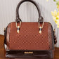 EB492 — Textured Zip Top Handle Bag — Burgundy