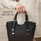 3119 — Contrast Strap Mini Tote — Black
