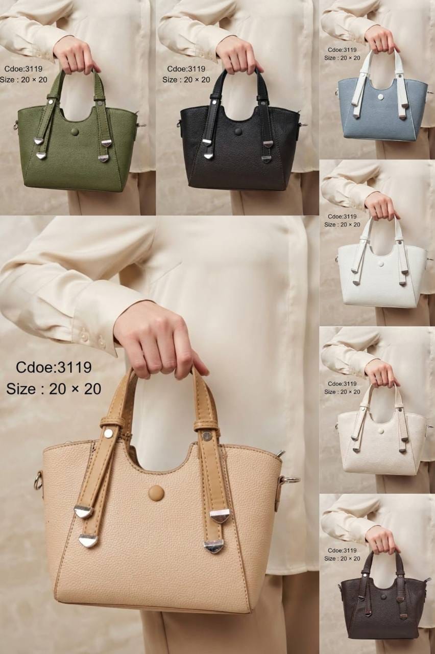 3119 — Contrast Strap Mini Tote — detail