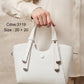 3119 — Contrast Strap Mini Tote — White