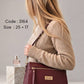 3164 — Zip Pocket Shoulder Bag — Burgundy